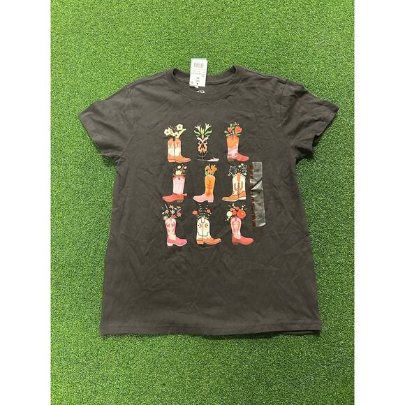 Doe Women's Cowboy Desert Floral Planter Crew Neck Short Sleeve Shirt Size XS - Picture 1 of 4